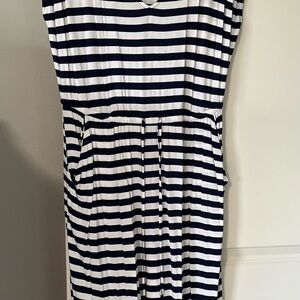 Striped Navy and White Dress